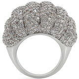 Rhodium Brass Ring with AAA Grade CZ  in Clear