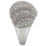 Rhodium Brass Ring with AAA Grade CZ  in Clear
