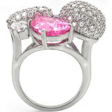 Rhodium Brass Ring with AAA Grade CZ  in Multi Color