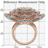 Rose Gold + Rhodium Brass Ring with Top Grade Crystal  in Clear