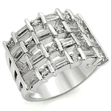 Rhodium Brass Ring with AAA Grade CZ  in Clear