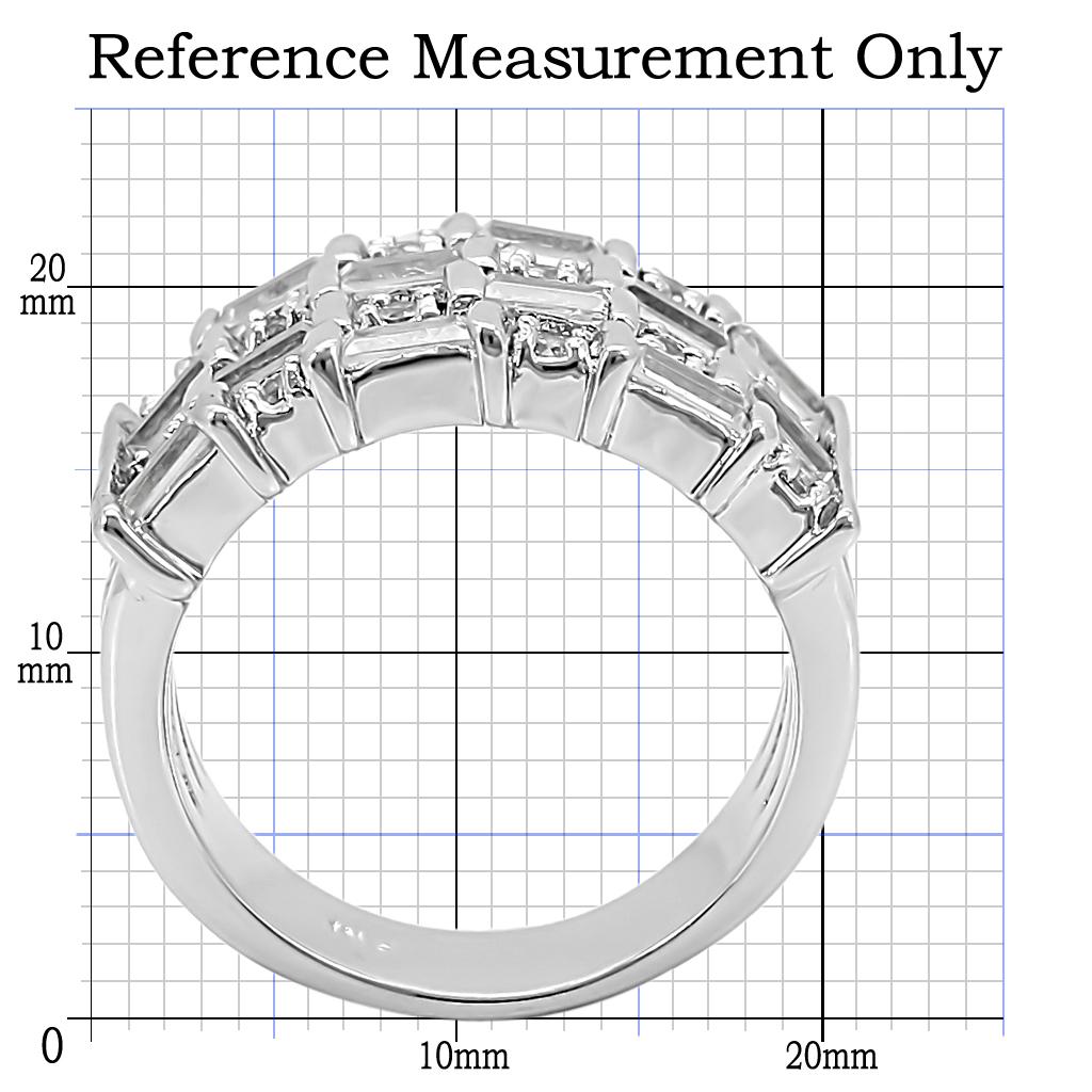 Rhodium Brass Ring with AAA Grade CZ  in Clear
