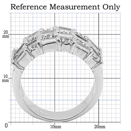Rhodium Brass Ring with AAA Grade CZ  in Clear