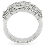 Rhodium Brass Ring with AAA Grade CZ  in Clear