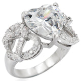 Rhodium Brass Ring with AAA Grade CZ  in Clear