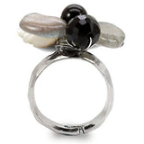 Antique Tone Brass Ring with Assorted  in Multi Color
