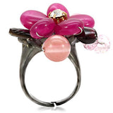 Antique Tone Brass Ring with Assorted  in Multi Color