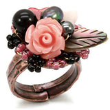 Antique Tone Brass Ring with Assorted  in Multi Color