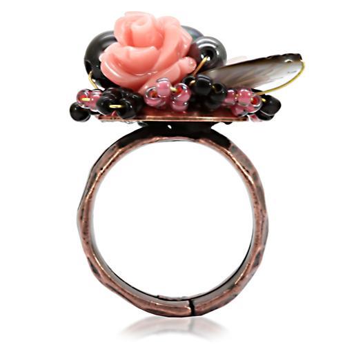 Antique Tone Brass Ring with Assorted  in Multi Color