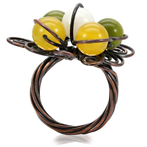 Antique Tone Brass Ring with Assorted  in Multi Color