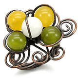 Antique Tone Brass Ring with Assorted  in Multi Color