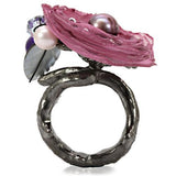 Antique Tone Brass Ring with Assorted  in Multi Color