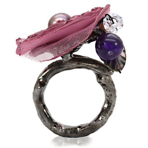 Antique Tone Brass Ring with Assorted  in Multi Color