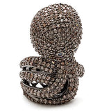 Ruthenium Brass Ring with AAA Grade CZ  in Multi Color