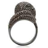 Ruthenium Brass Ring with AAA Grade CZ  in Multi Color