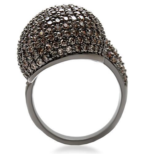 Ruthenium Brass Ring with AAA Grade CZ  in Multi Color