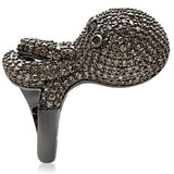 Ruthenium Brass Ring with AAA Grade CZ  in Multi Color