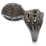 Ruthenium Brass Ring with AAA Grade CZ  in Multi Color