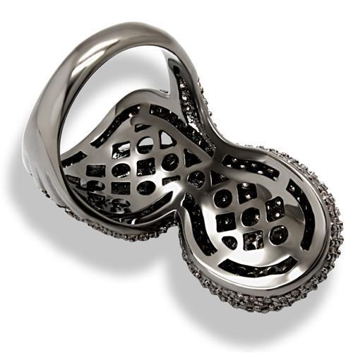 Ruthenium Brass Ring with AAA Grade CZ  in Multi Color