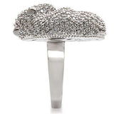 Rhodium + Ruthenium Brass Ring with AAA Grade CZ  in Black Diamond