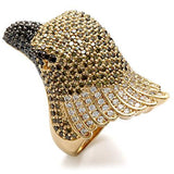Gold+Ruthenium Brass Ring with AAA Grade CZ  in Multi Color