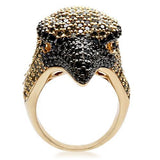 Gold+Ruthenium Brass Ring with AAA Grade CZ  in Multi Color