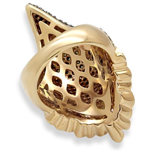 Gold+Ruthenium Brass Ring with AAA Grade CZ  in Multi Color