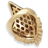 Gold+Ruthenium Brass Ring with AAA Grade CZ  in Multi Color