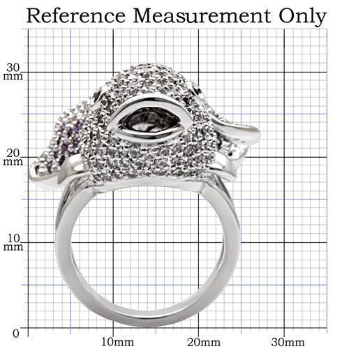 Rhodium Brass Ring with AAA Grade CZ  in Multi Color