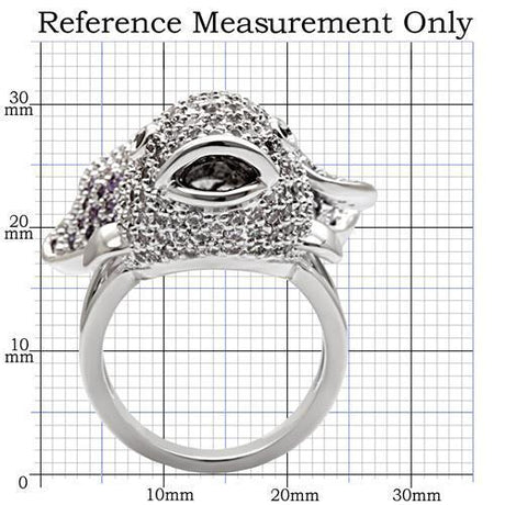 Rhodium Brass Ring with AAA Grade CZ  in Multi Color