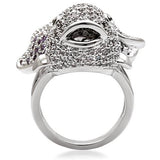 Rhodium Brass Ring with AAA Grade CZ  in Multi Color