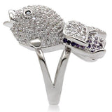 Rhodium Brass Ring with AAA Grade CZ  in Multi Color