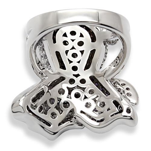 Rhodium Brass Ring with AAA Grade CZ  in Multi Color