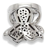 Rhodium Brass Ring with AAA Grade CZ  in Multi Color