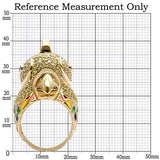 Gold Brass Ring with AAA Grade CZ  in Multi Color