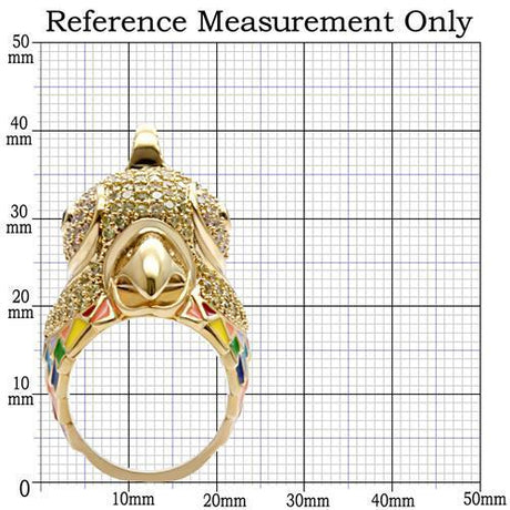 Gold Brass Ring with AAA Grade CZ  in Multi Color