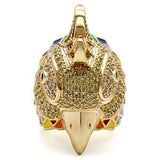Gold Brass Ring with AAA Grade CZ  in Multi Color