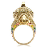 Gold Brass Ring with AAA Grade CZ  in Multi Color