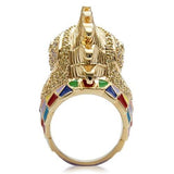 Gold Brass Ring with AAA Grade CZ  in Multi Color