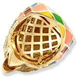Gold Brass Ring with AAA Grade CZ  in Multi Color