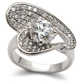 Rhodium Brass Ring with AAA Grade CZ  in Clear