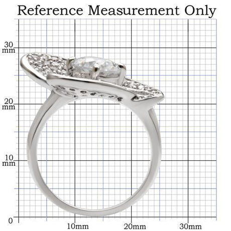 Rhodium Brass Ring with AAA Grade CZ  in Clear