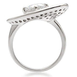 Rhodium Brass Ring with AAA Grade CZ  in Clear