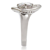 Rhodium Brass Ring with AAA Grade CZ  in Clear