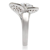 Rhodium Brass Ring with AAA Grade CZ  in Clear
