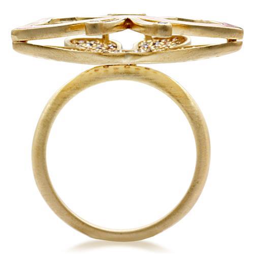 Matte Gold Brass Ring with AAA Grade CZ  in Multi Color
