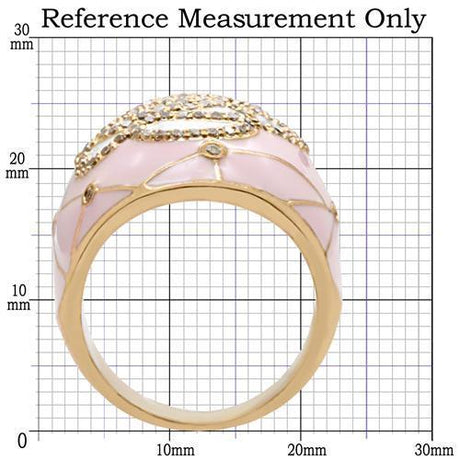Gold Brass Ring with AAA Grade CZ  in Clear