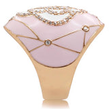 Gold Brass Ring with AAA Grade CZ  in Clear