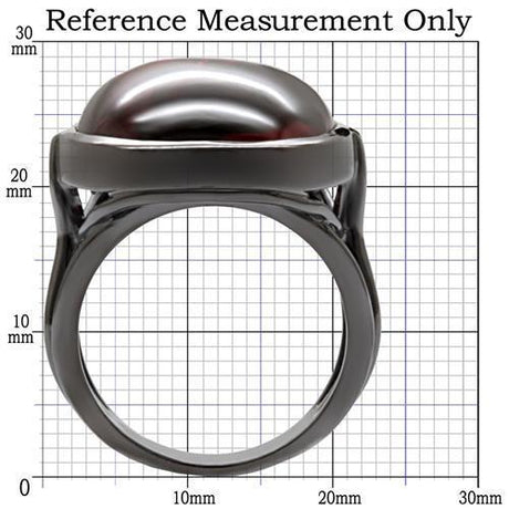 Ruthenium Brass Ring with AAA Grade CZ  in Garnet