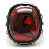 Ruthenium Brass Ring with AAA Grade CZ  in Garnet